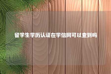 留学生学历认证在学信网可以查到吗