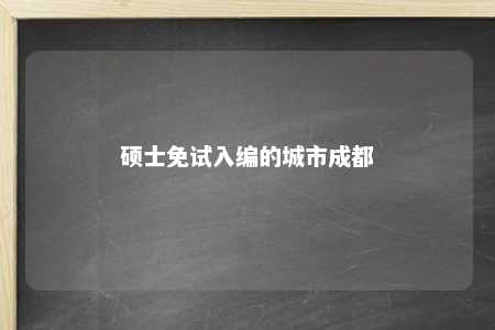 硕士免试入编的城市成都